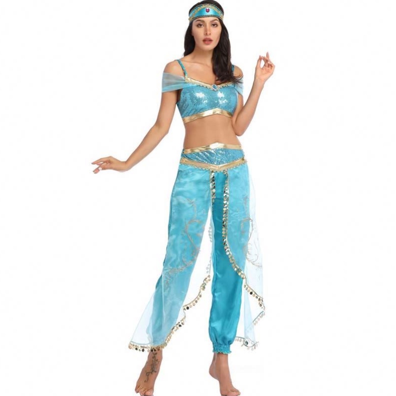 Gorąca sprzedaż Halloween strój Aladdin Magic Lamp Princess Jasmine Adult HCAL-012