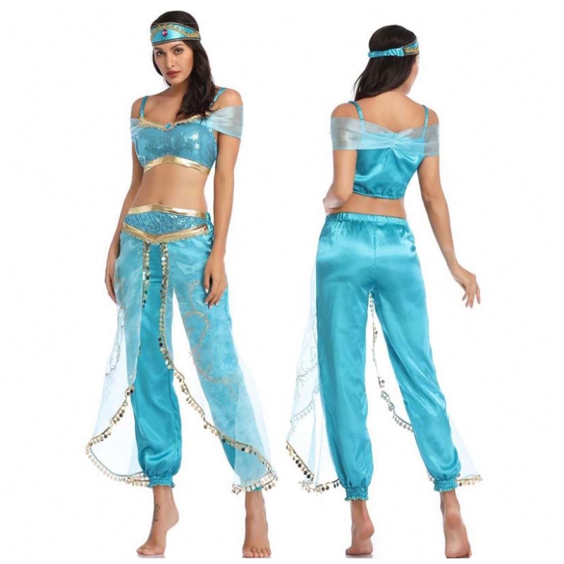 Gorąca sprzedaż Halloween strój Aladdin Magic Lamp Princess Jasmine Adult HCAL-012