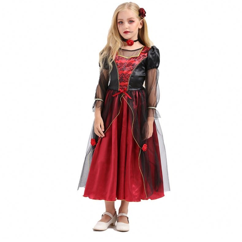 2022 Jakość kostium Halloween Kids Vampire Girl Cosplay Cosplay za 10-12Y HCVM-001