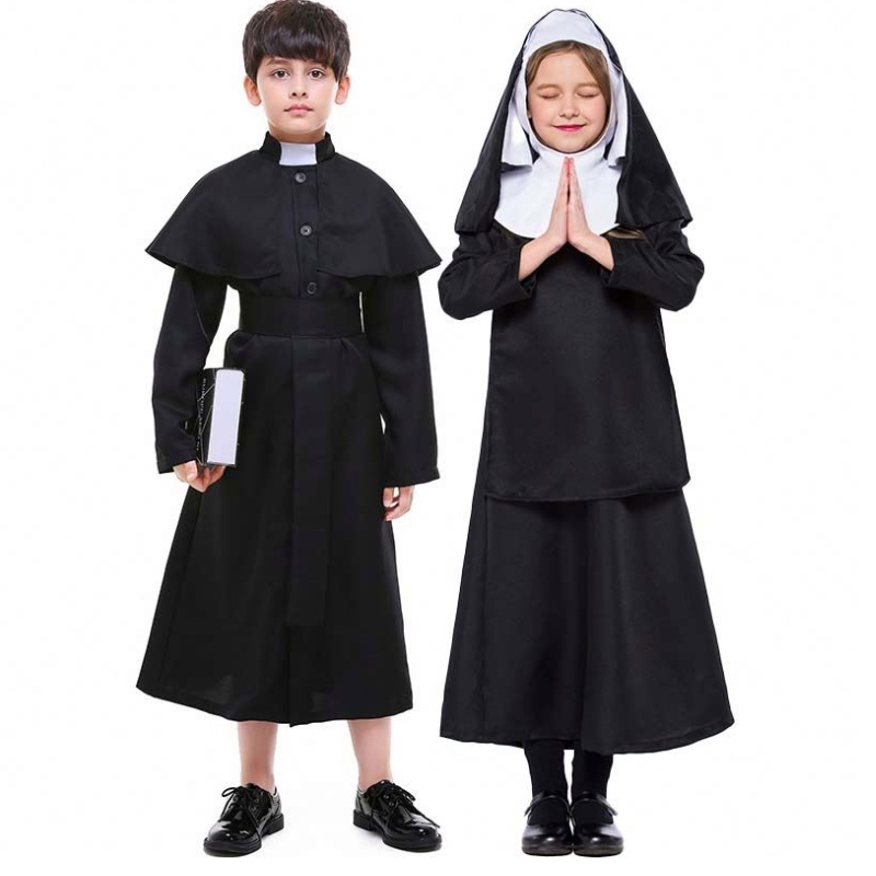 Halloween maskarada cosplay Jezus Costume Maria Black Nun Robes Halloween Costume HCBC-009