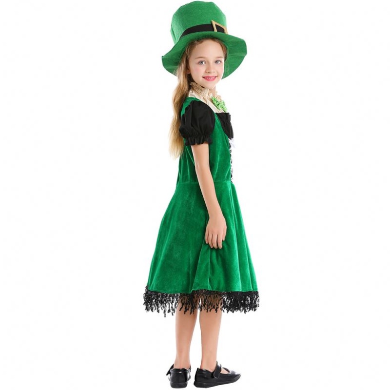 Wysokiej jakości elf dzieci cosplay fantazyjna sukienka imprezowa karnawał Leprechaun St. Patrick's Day Halloween Cosplay Costume