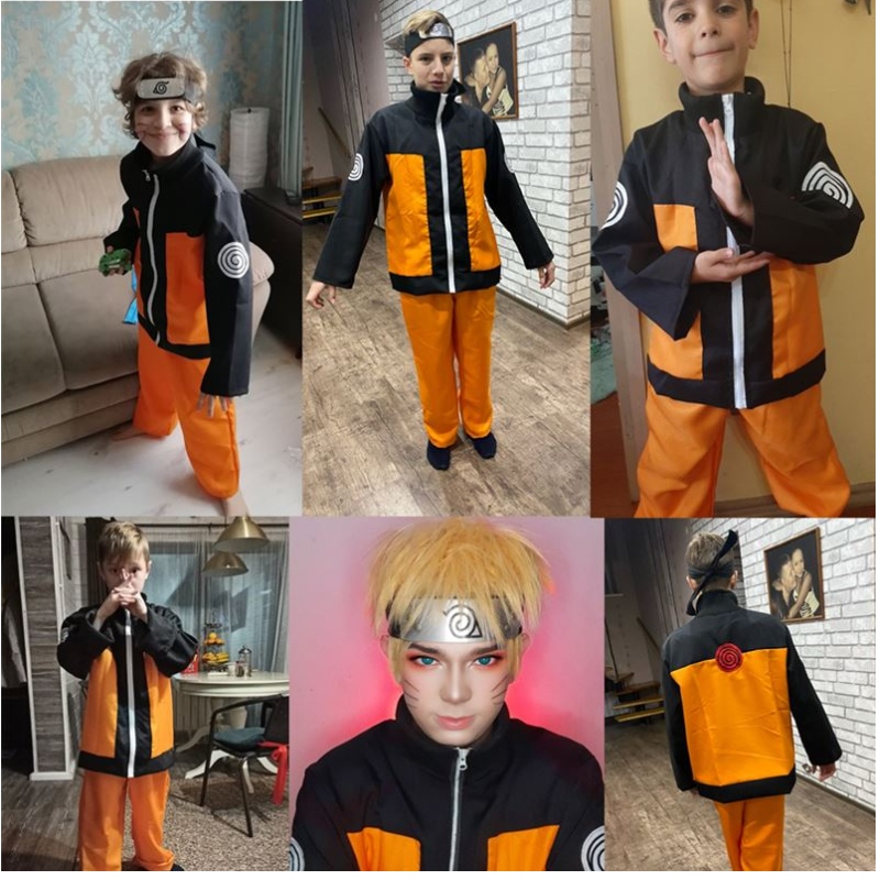 Dziecko&adultats japońskie anime Akatsuki Cosplay Costplay Kids Anime Strój z opaskąna głowę Kids Fantasy Show