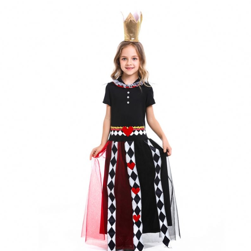 Dziewczyny Alice w krainie czarów czerwona królowa cosplay cosplay kostium dzieci Halloween Fancy impreza sukienka dzieci królowa cosplay