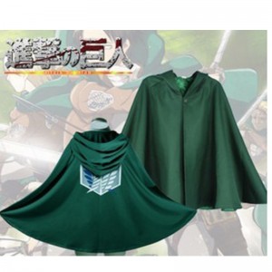 Cosplay Costume Japońska anime z kapturem Cosplay Cosplay Green Cape Mens Attackna ti-tan