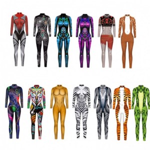 Halloween Bodysibuit Robot punk kombinezonu Catsuit seksowne kobiety cosplay kostiumy