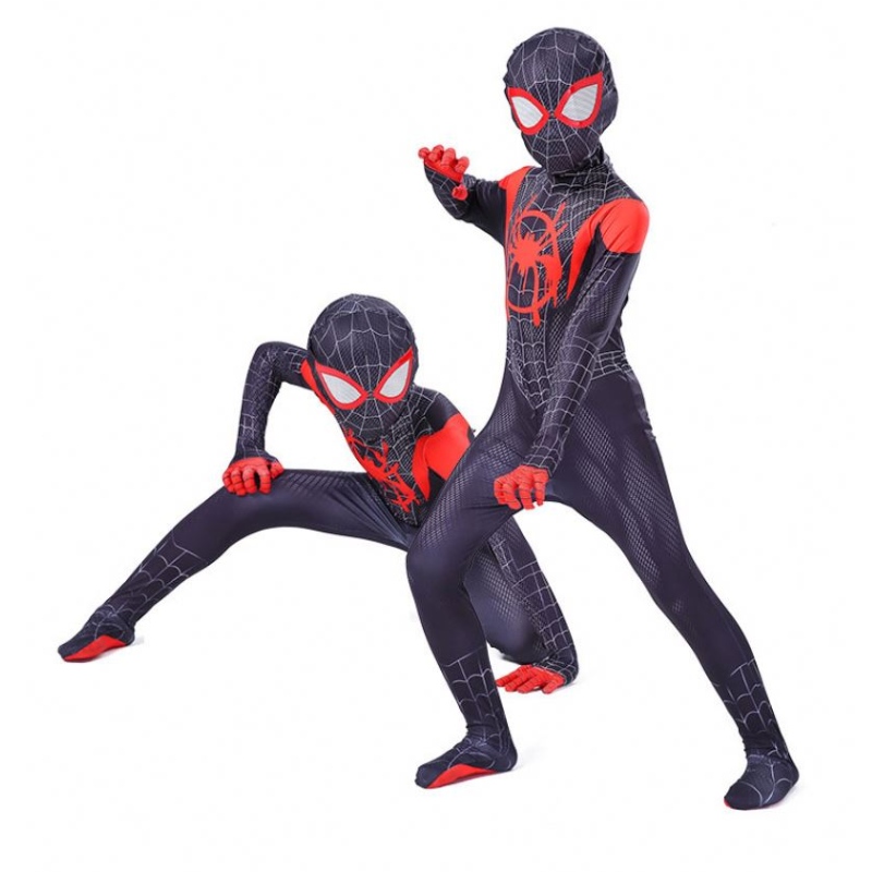New Miles Morales Daleko od domu Cosplay Cosplay Costume Zentai Spiderman Costume Superhero Bodysuit Spandex Suit for Kids Custom Made
