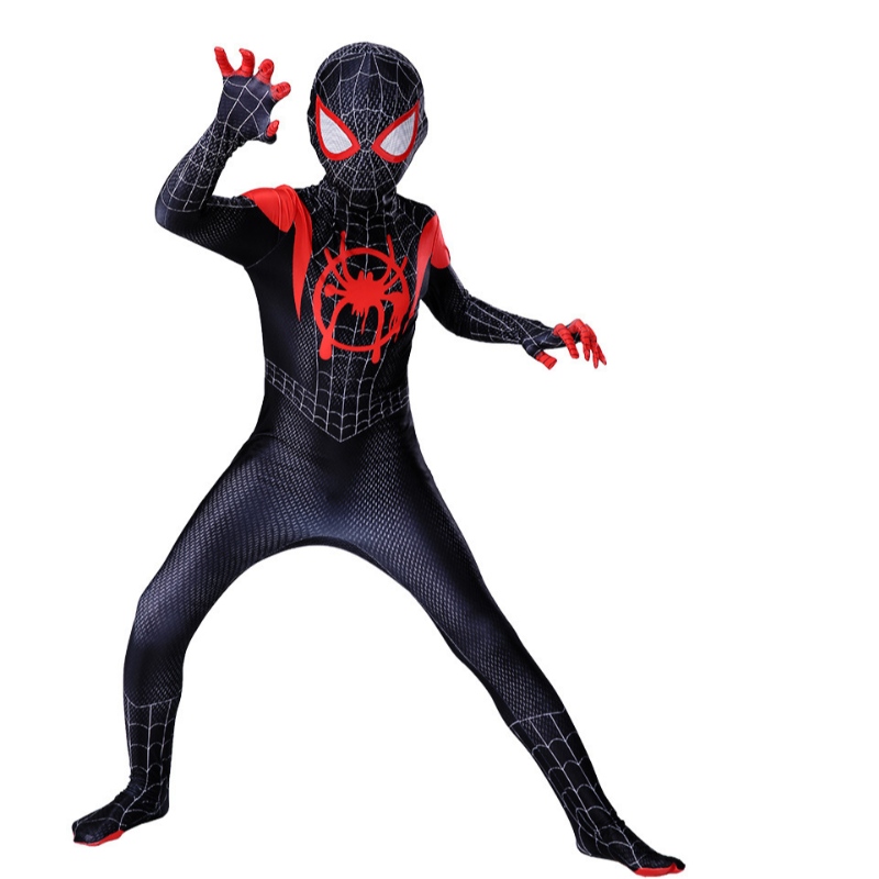 New Miles Morales Daleko od domu Cosplay Cosplay Costume Zentai Spiderman Costume Superhero Bodysuit Spandex Suit for Kids Custom Made