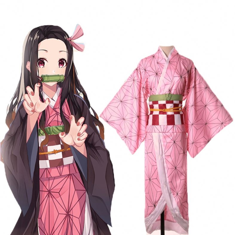 Dorosłe dzieci anime demon slayer Kimetsuno yaiba tanjirou Kamado Nezuko Zenitsu Shinobu Cosplay Women Kimono Cosplay Costplay Wig