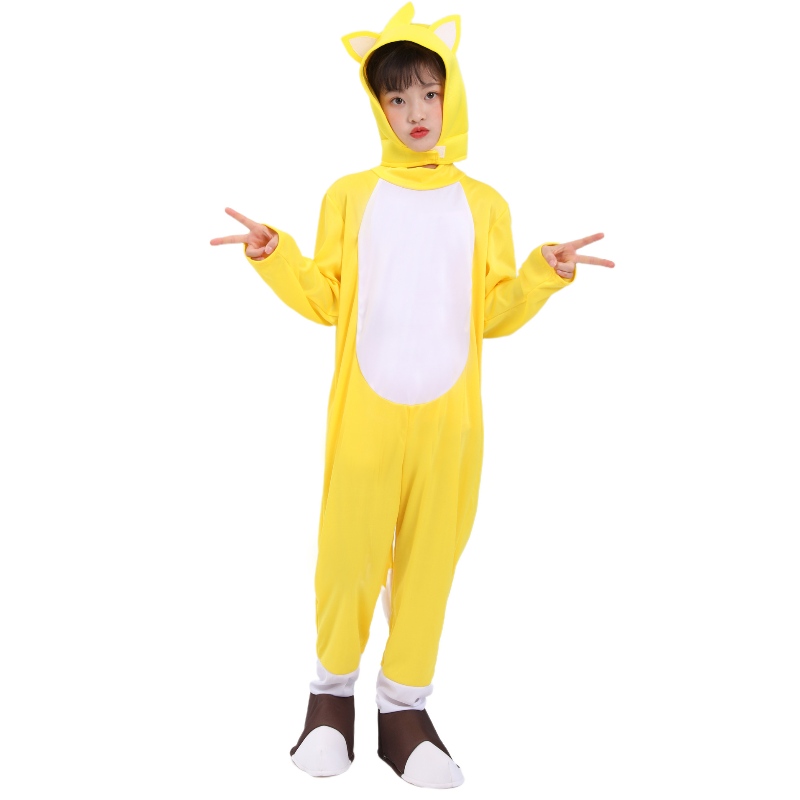 Hurtownia Halloween Yellow Fox Tarrs Supersonic Boy Costume Hedgehog Sonic Suits Cosplay dla dzieci