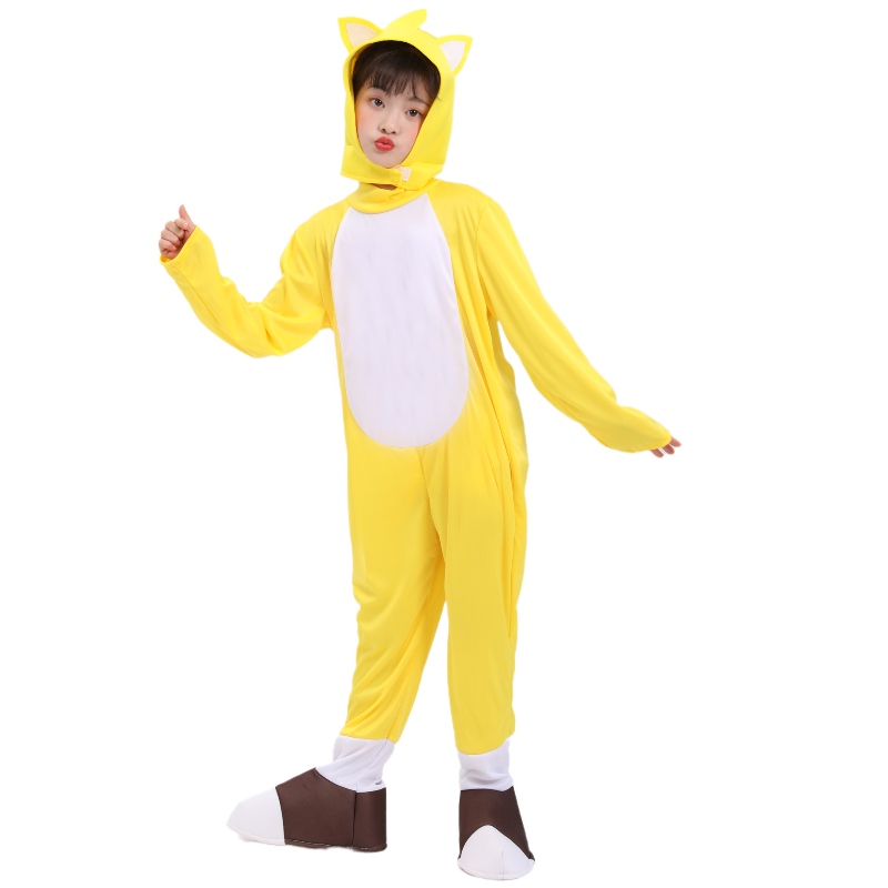 Hurtownia Halloween Yellow Fox Tarrs Supersonic Boy Costume Hedgehog Sonic Suits Cosplay dla dzieci