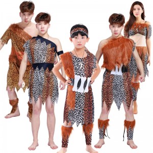 Gorąca sprzedaż dorosłych Halloween Cosplay African Primitive Wild Man Costume Children\'s Indian Savages Costume