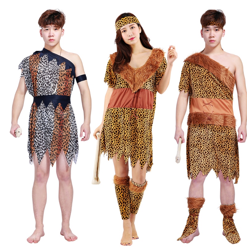 Gorąca sprzedaż dorosłych Halloween Cosplay African Primitive Wild Man Costume Children's Indian Savages Costume