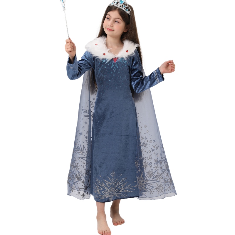 Gorąca wyprzedaż oryginalna elsa księżniczka sukienka dla dzieci Elsa cosplay