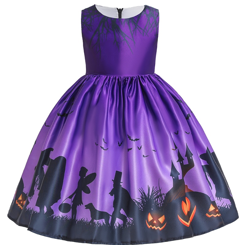 Ubrania dzieci wydrukuj Halloween Księżniczkę sukienkęna Halloween