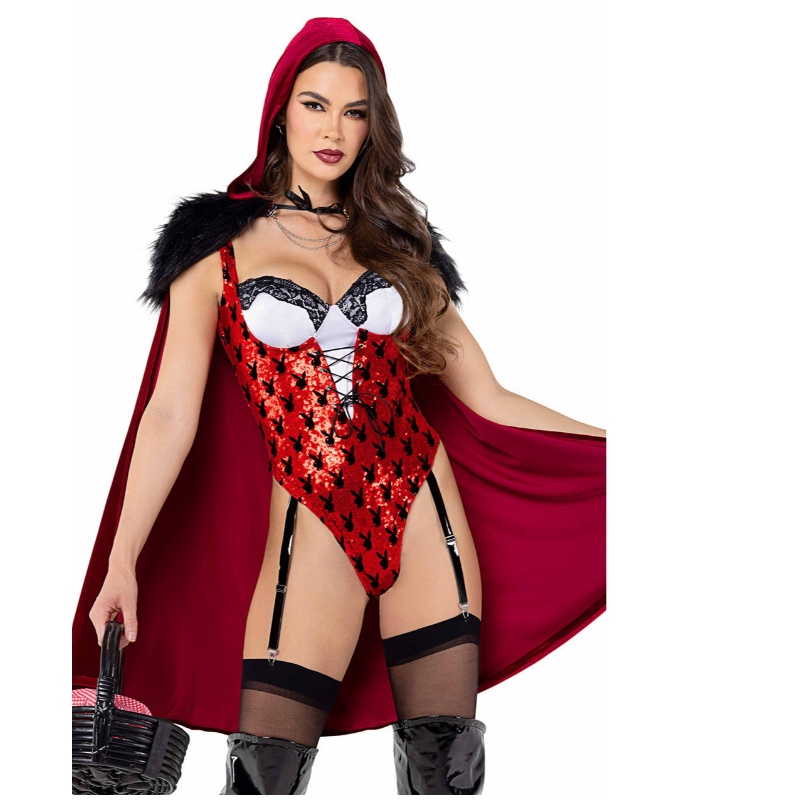 PLAYBOY ENCHANTED LEEST RED RED REDING COSTUME