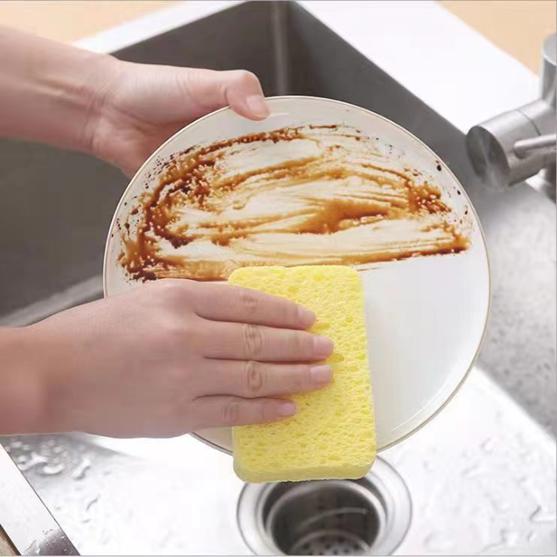 Gąbka celulozowa kwadratowa sprężona gąbka do mycia naczyń do kuchennych sprężonych naturalnych gąbek kuchennych