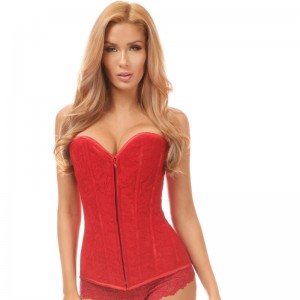 KORSET Czerwonej LACE OVERBUST