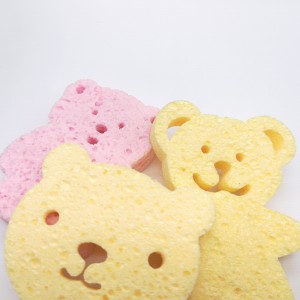 Gąbka do czyszczenia w kształcie małego niedźwiedzia Magiczna gąbka do kąpieli Gąbka do celulozy Biodegradowalna