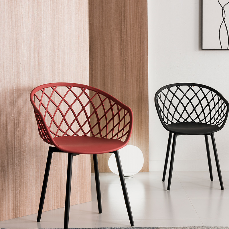 Nowoczesne meble ogrodowe pp plastikowa metalowa rama chaises plastyque fotela czerwone krzesła ogrodowe