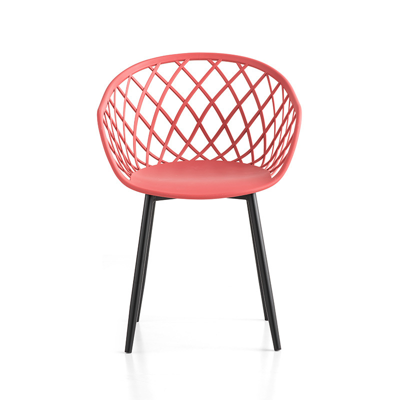 Nowoczesne meble ogrodowe pp plastikowa metalowa rama chaises plastyque fotela czerwone krzesła ogrodowe