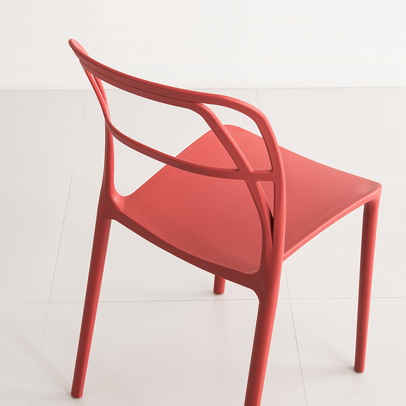 Nowoczesny design kolorowy stały oparciena zewnątrz proste leżaki plastikowe krzesło do jadalni
