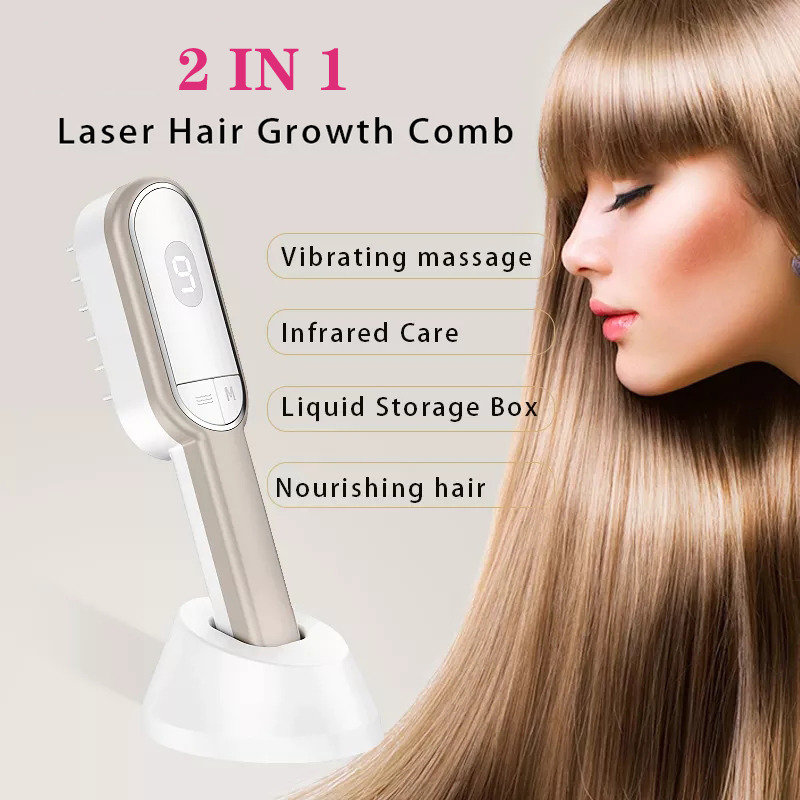 OABES Hair Care Grzebień laserowy Grzebień do wzrostu włosów Masażer do masażu głowy Olej-kontrola zapobieganie wypadaniu włosów Wielofunkcyjna fototerapia Ion Hair Care Grzebień do masażu głowy Grzebień do włosów.