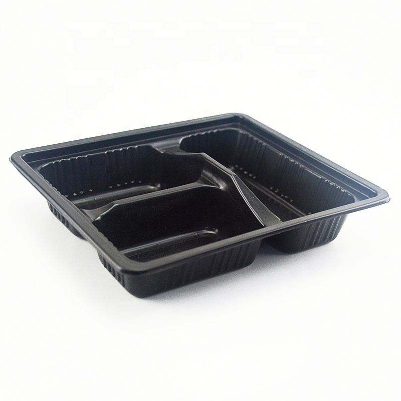 Hurtownia jednorazowa plastikowa 3 przedział pudełkana lunch opakowanie pojemnikana żywność