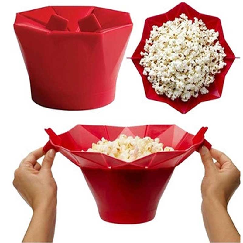 DIY Home Narzędzia kuchenne zamieszane silikonowe popcorn popper mish kategoria żywności silikon łatwa do czyszczenia miski