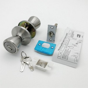 2506 Wewnętrzne pokrętło drzwi w satynowej chromowanej gałce drzwi z zamkiem i kluczem do drzwi wejściowych 1 opakowanie