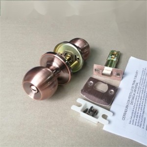 2501 Knob drzwi prywatności do sypialni i łazienki, wnętrze bezkluczykowych drzwi kulowych- antyczna miedź