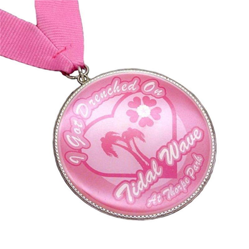 Różowe medale biegowe dla kobiet Custom Metal Sport Marathon Medal z wstążką
