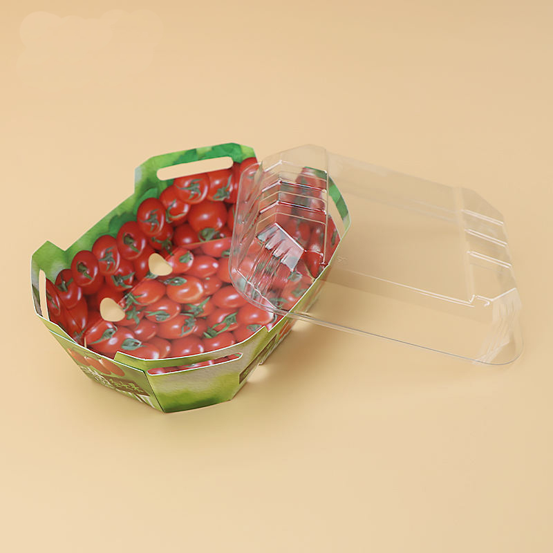 Niestandardowe plastikowe kartonowe pudełka do owocowego pojemnika opakowania Punnet z pokrywką