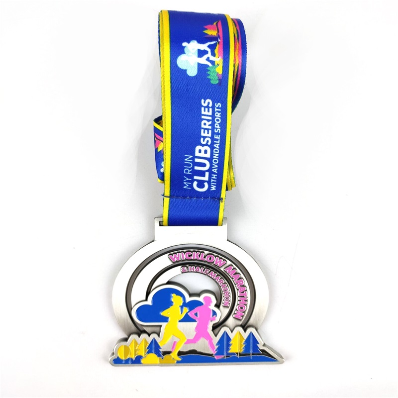 Medale biegowe maratonu kolorowe miękkie metalowe metalowe medale