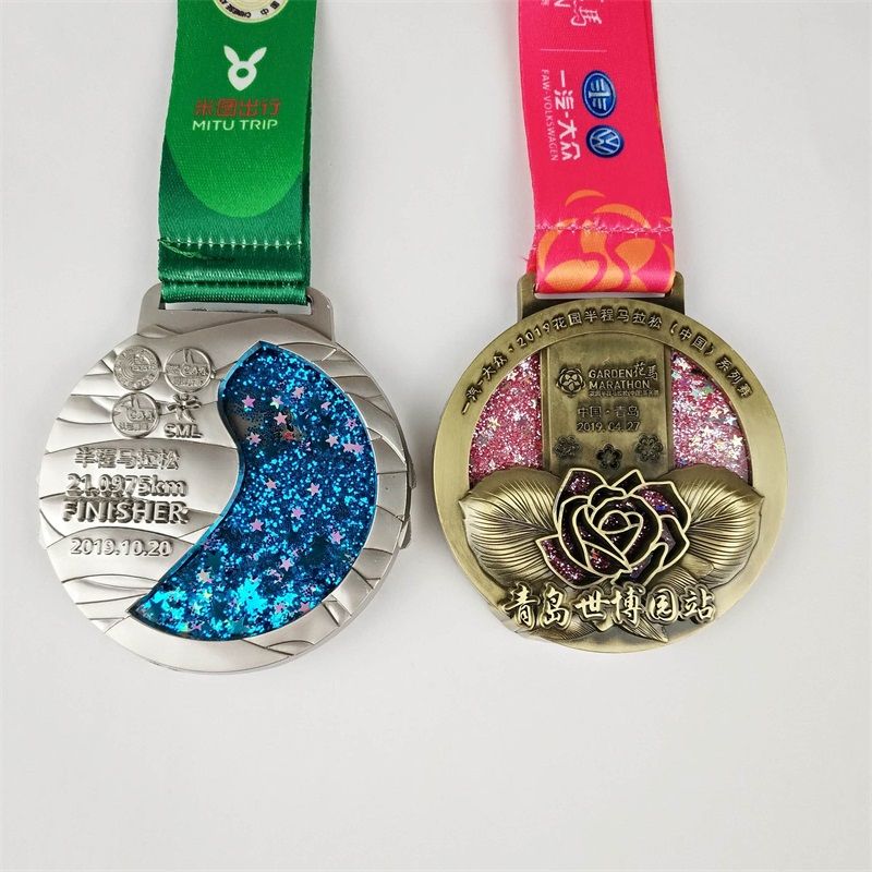 Niestandardowe medale maratonu cynk stop casting rasa medal zabawa medalu Run Medal