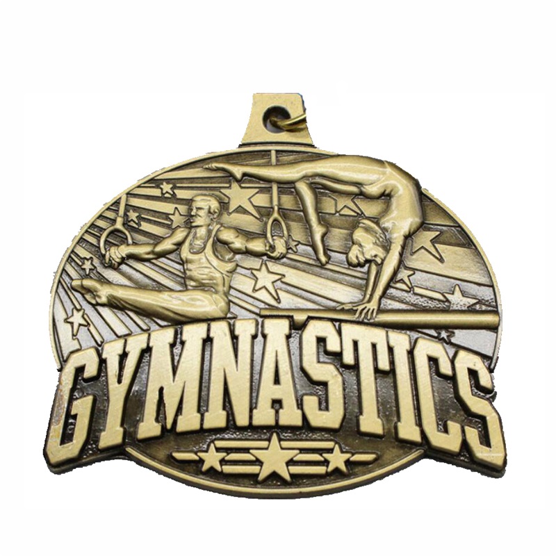 18 -karatowy kwadratowy prostokąt Medalion Medalion Rytmiczny Medal gimnastyki