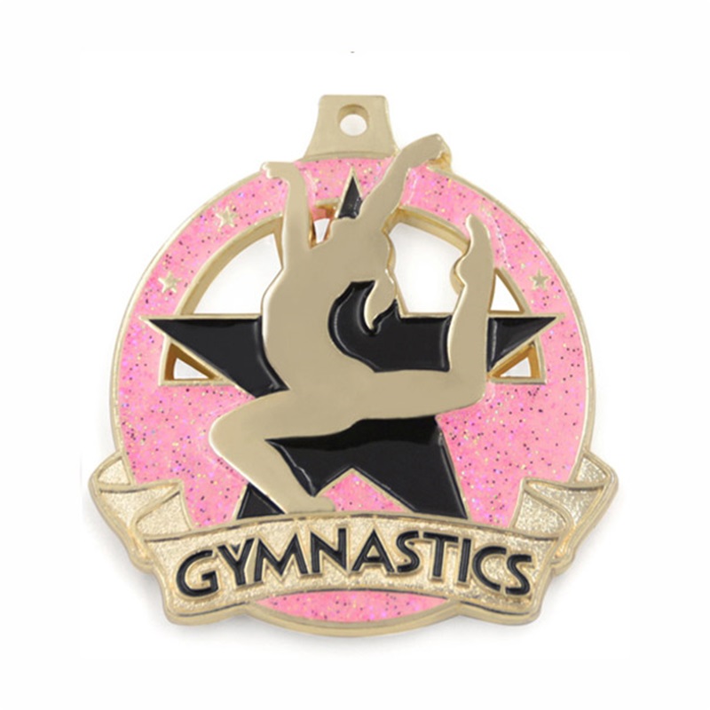 GAG 18K Gold Squated Rectangle Medalion Medallion Rhythmic Gymnastics Medal