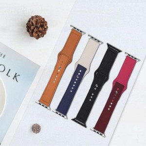Oryginalny skórzany pasek, oddychający i trwały, modna siatka Qianniao, mały, świeży i solidny pasek kolorów itp. Są odpowiednie do zegarków Apple, Samsung, Huawei i Xiaomi, 38 mm, 40 mm. 42 mm