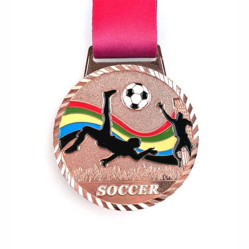 Niestandardowy futbol złote medale 3D wyścig piłkarski bieganie metalowym maratonem sportowym medalem ze wstążką