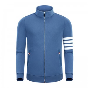 Wiosna i jesień Nowy cztery barze bawełniane mody Casual Small Stand Flar Men and Women\'s Long Rleeve Cardigan Coat