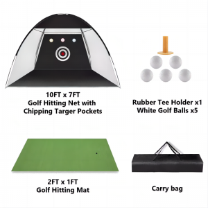 Trening golfana świeżym powietrzu do sieci ćwiczeń ćwiczy z matą