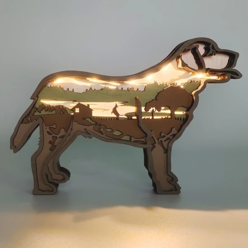 3D Labrador Animal Drewen Craft Decoration