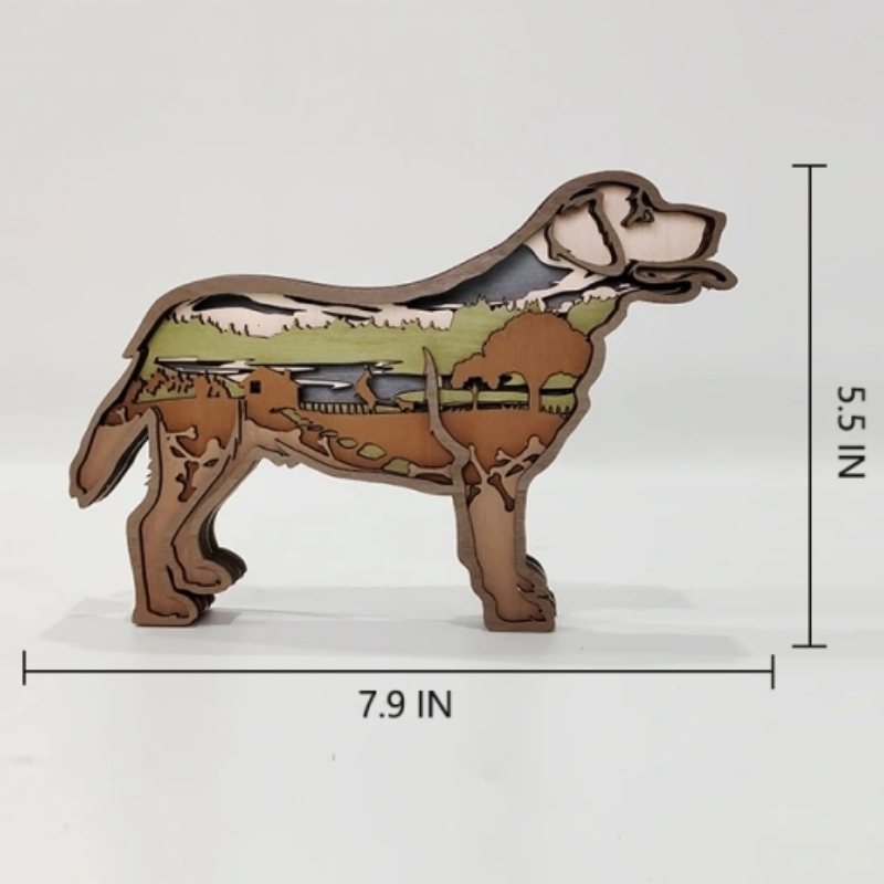 3D Labrador Animal Drewen Craft Decoration