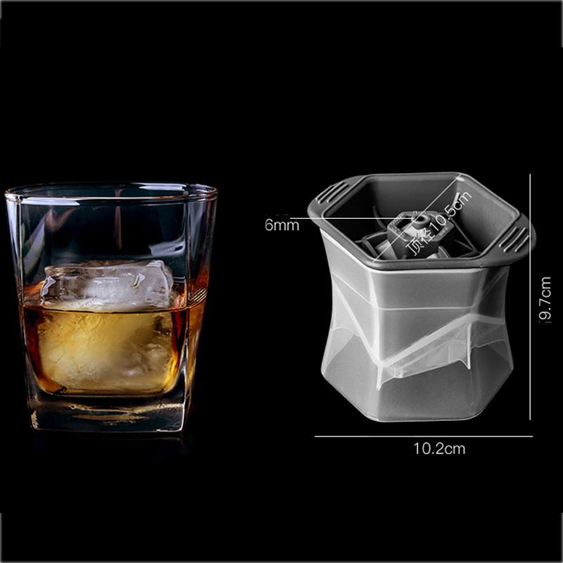 Formy lodowe silikonowe wielokrotnego użytku i bez BPA Forma lodowcowe/doskonałe do whisky, koktajli, kawy, sody, dużych lodowych form z lodem lodowym