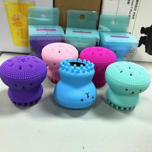 Szczotka do czyszczenia silikonowa ręczna szczotka do czyszczenia i masażer, szczotka do czyszczenia w kształcie ośmiornicy do głębokiego oczyszczania delikatnego złuszczania masaż skóry