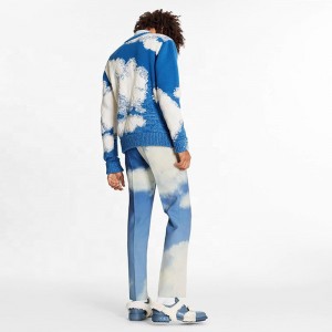 Vigor odzież Niestandardowy Sweter męski Producent Gruby Dzienniki Jacquard Swatters Kolorblock Wełniany sweter dla mężczyzny