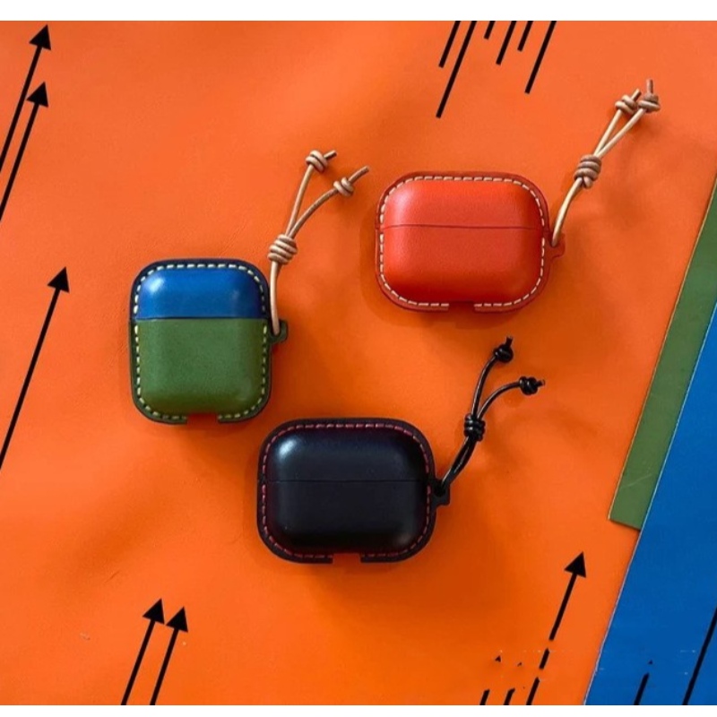 Nowa obudowa ochronna Apple AirPods, ręcznie robiona skórzana obudowa, obudowa zestawu słuchawkowego Bluetooth, skórzana obudowa antykolizyjna