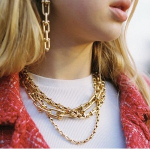 Gruby łańcuch naszyjnik kobiety Europa i Stany Zjednoczone w lekkim luksusowym niszowym łańcuchu klamry obojczyka