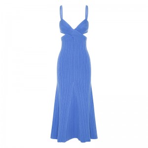 OEM Letnia impreza wakacyjna seksowna wycięcie talia efekt krzyżowy Swetery swobodnyniestandardowy kolorowy kolor dzianin mini sukienki kobiety