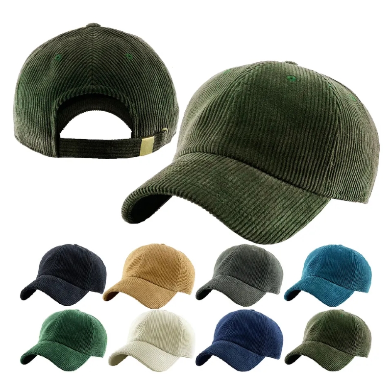 Corduroy Baseball Cap 6 Panel puste tata cap sport zimowy haft haftowy