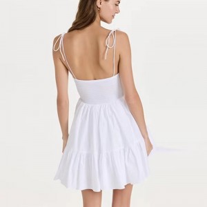 Europejska i amerykańska mody krawat talia topa Top Seksowna sukienka